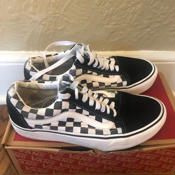 checkered vans size 8